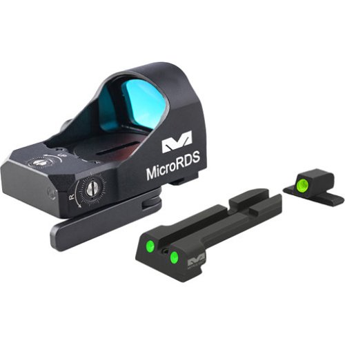 MEPROLIGHT LTD MicroRDS Red Dot Micro Sight with QD Adapter and Backup Day/Night Sights for Sig P-Frames