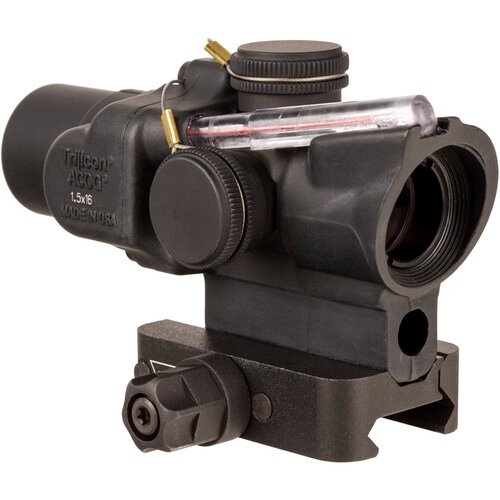 Trijicon 1.5x16S Compact ACOG Riflescope, Dual Illumination (Red Ring with 2 MOA Dot Reticle)